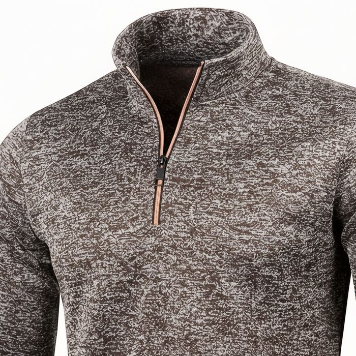 Maglione da uomo con mezza zip e colletto rialzato