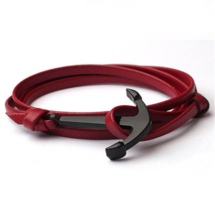 Anchor bracelet in leather for men