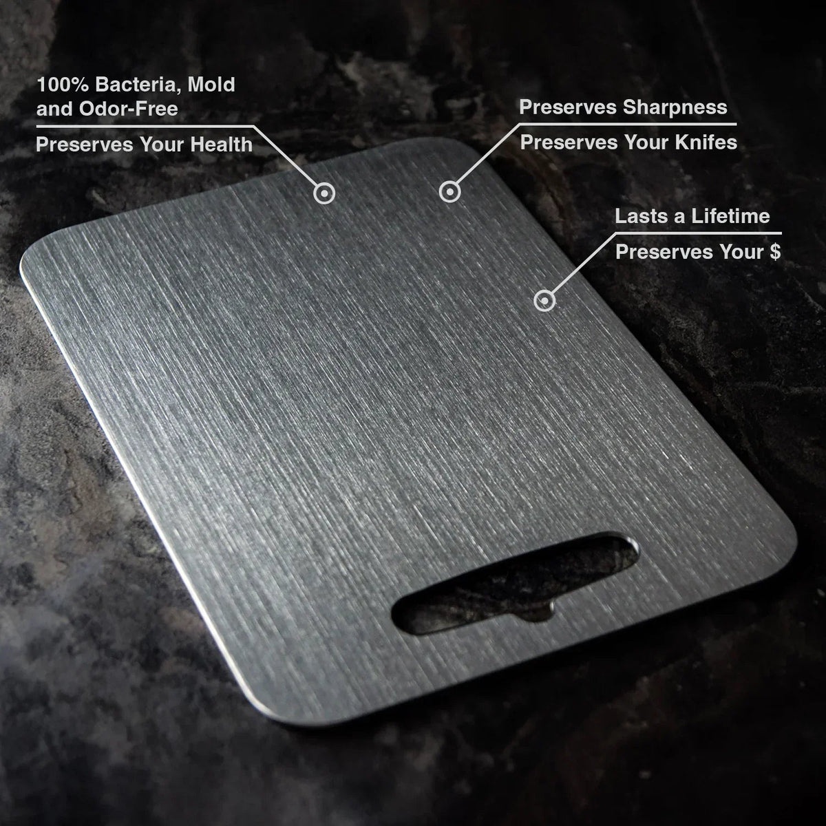 Titanium Cutting Board with Non-Porous Surface for Kitchen