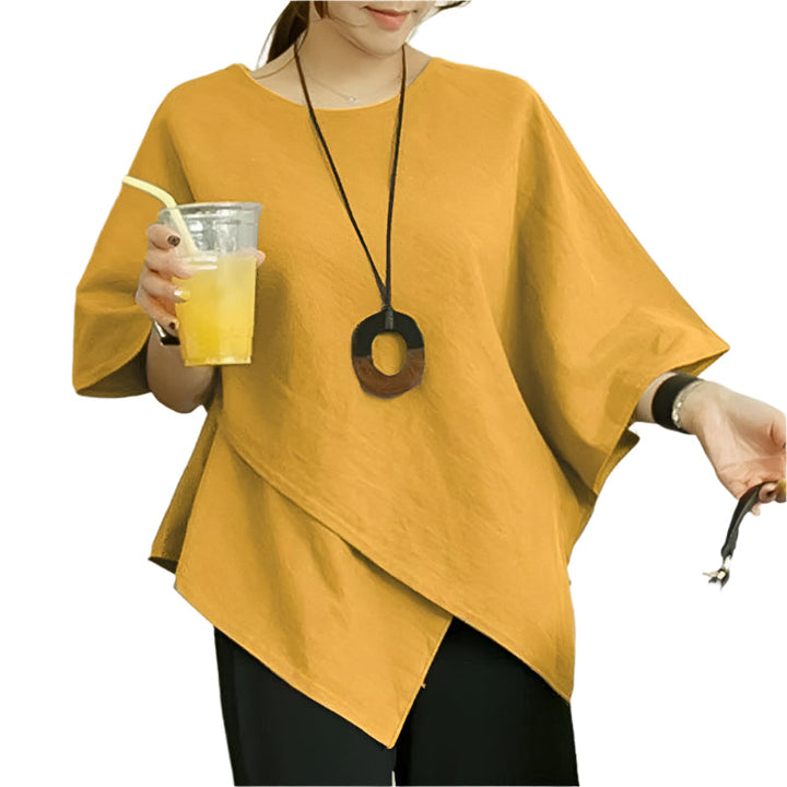 Assymetrical halvermet blouse for women