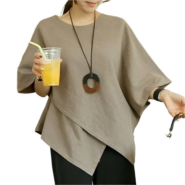 Assymetrical halvermet blouse for women
