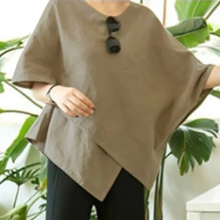Assymetrical halvermet blouse for women