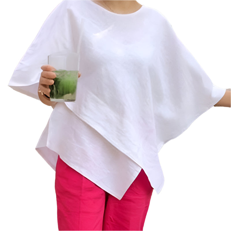 Assymetrical halvermet blouse for women