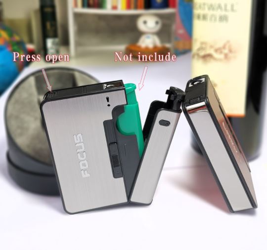 Automatic Cigarette Case with Integrated Lighter