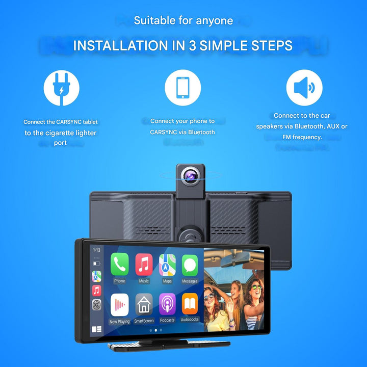 Advanced Wireless Car Monitor with Dashcam and Rear View Camera