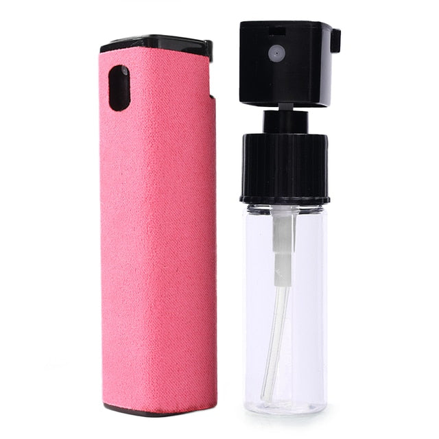 Portable 2-in-1 Skjermrenser with Spray &amp; Mikrofiberklut