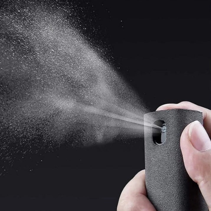Portable 2-in-1 Skjermrenser with Spray &amp; Mikrofiberklut