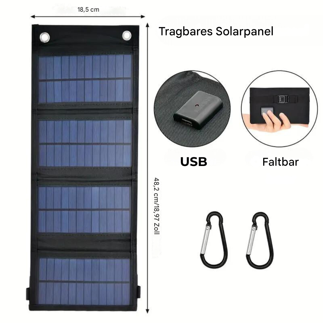 Portable Foldable Solar Power Bank for Outdoor Use