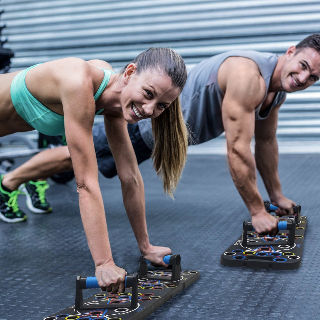 Armhävningsbräda med pilatesstång och band