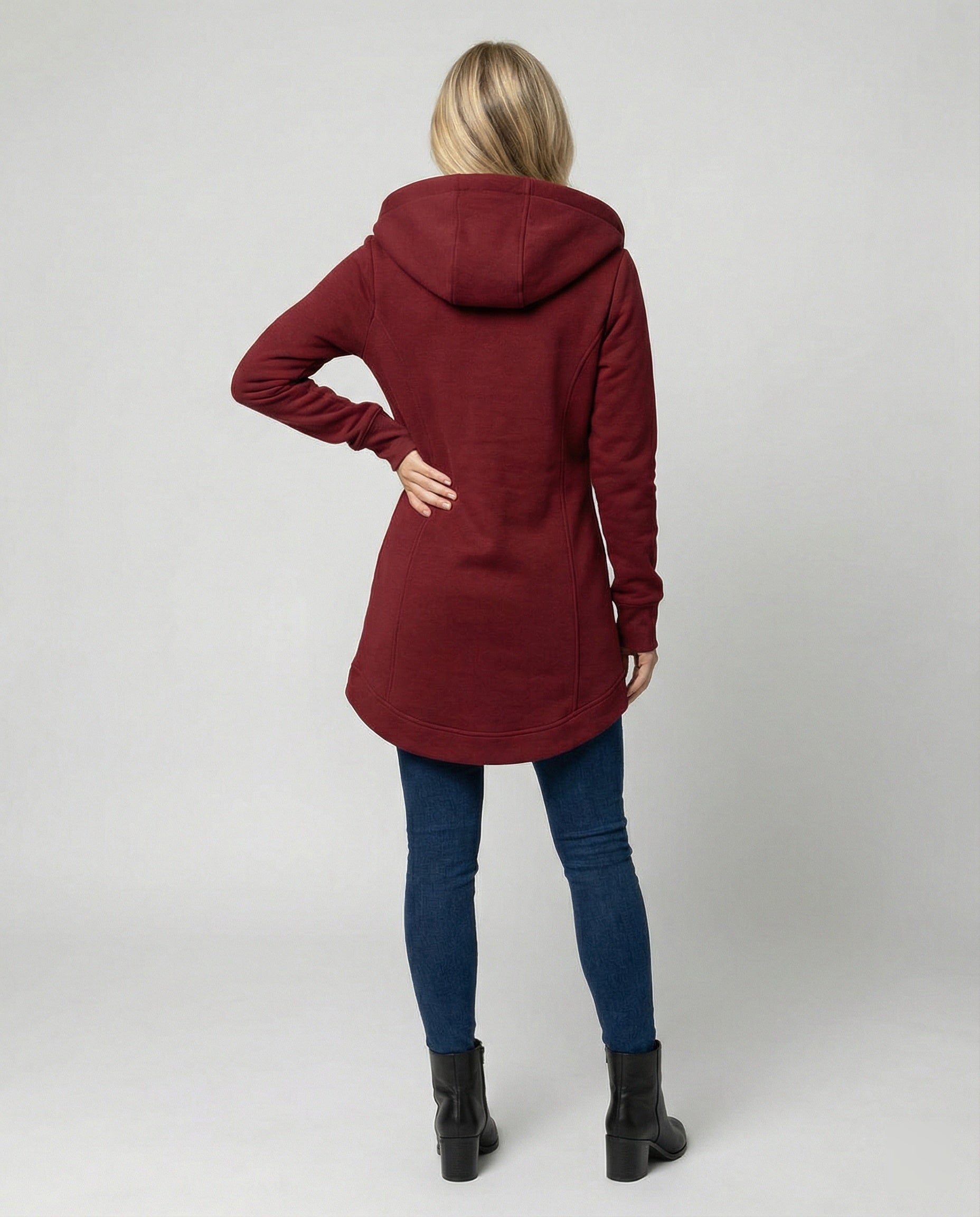 Women's Warm Winter Coat with Hood and Feminine Cut