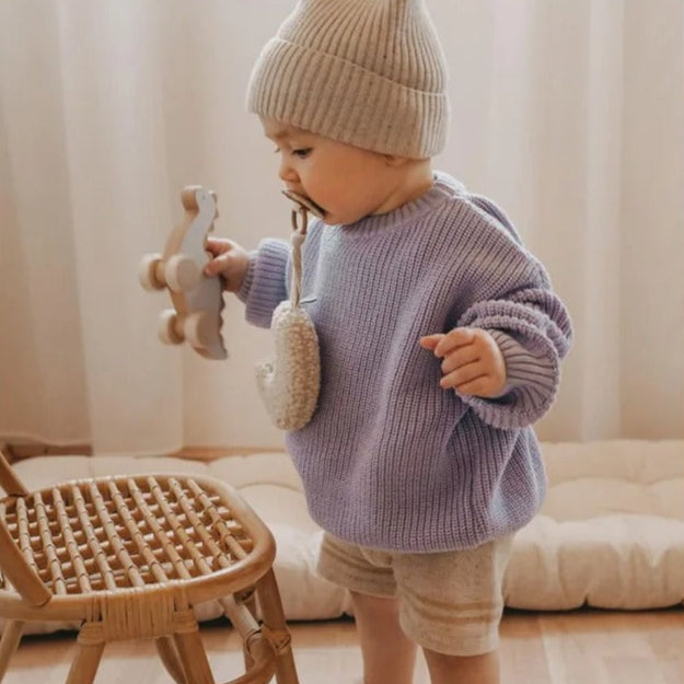 Barns plain knitted jumper for warm comfort