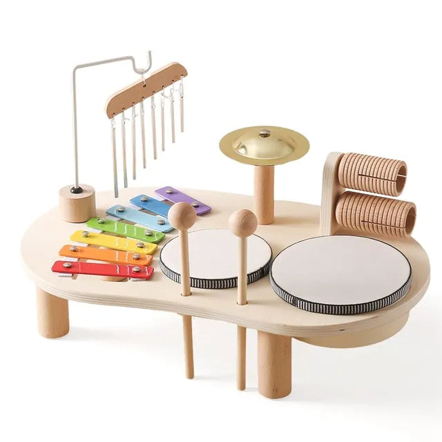 Children one musical take place three toy station with xylophone and trom more