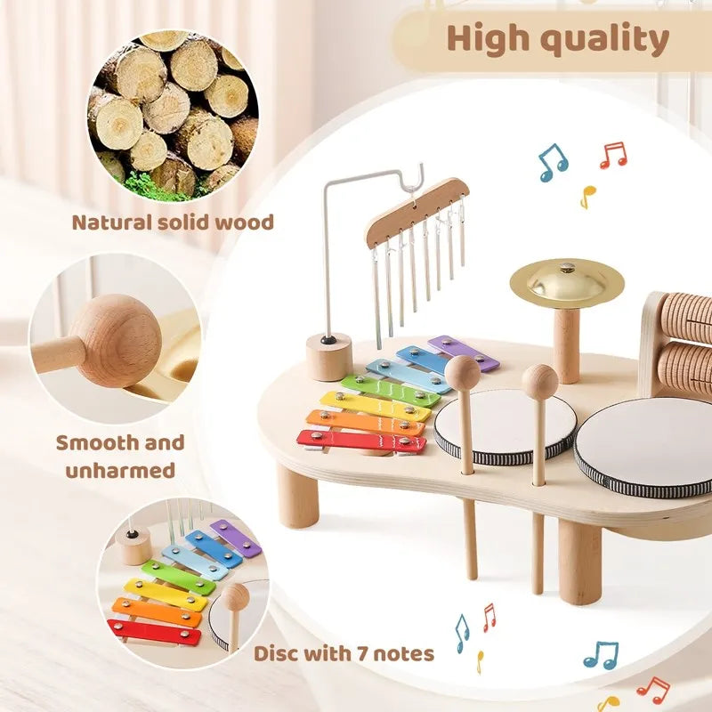 Children one musical take place three toy station with xylophone and trom more