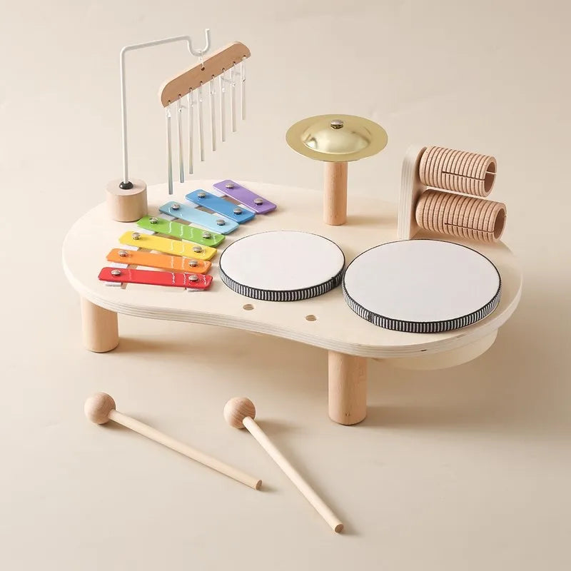 Children one musical take place three toy station with xylophone and trom more