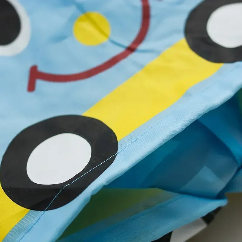 Children one lettere raincoat with comic strip motif