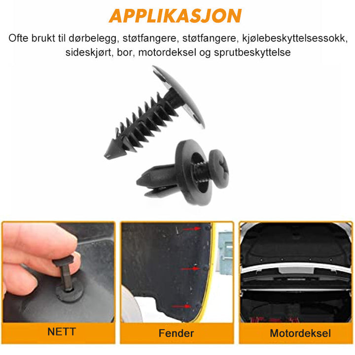Bilkropp Plastnagler | Festemidler in Nylon | 150 pcs