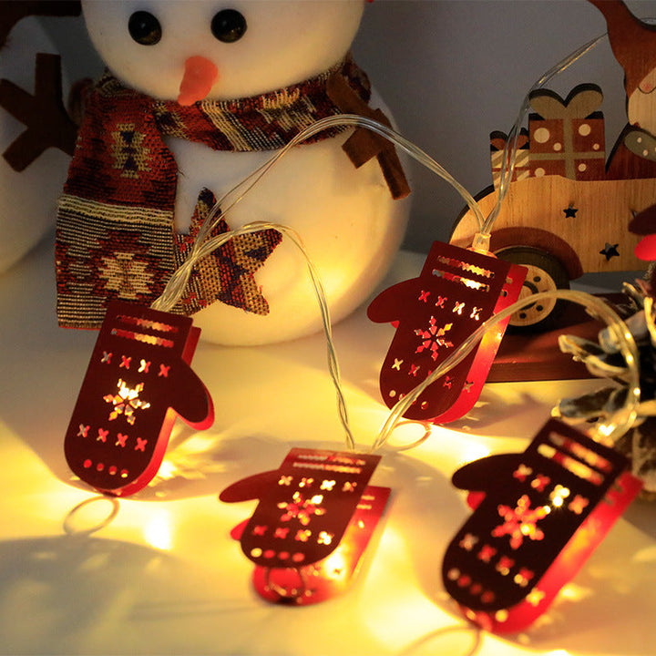 LED-ljusslinga med tomte, ren och snögubbe, batteri eller USB