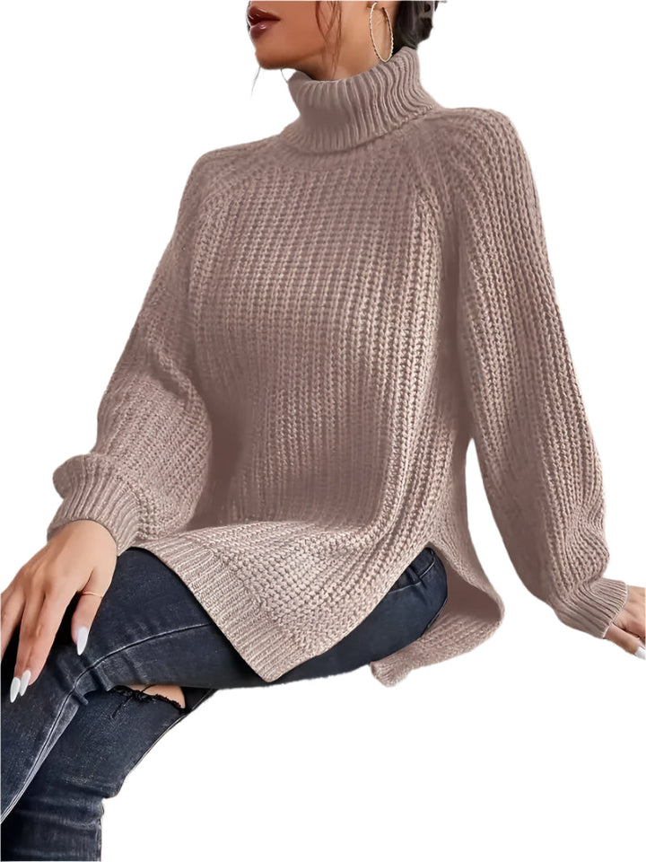 Women Höghalset Knitted Jumper – Elegant and Warm