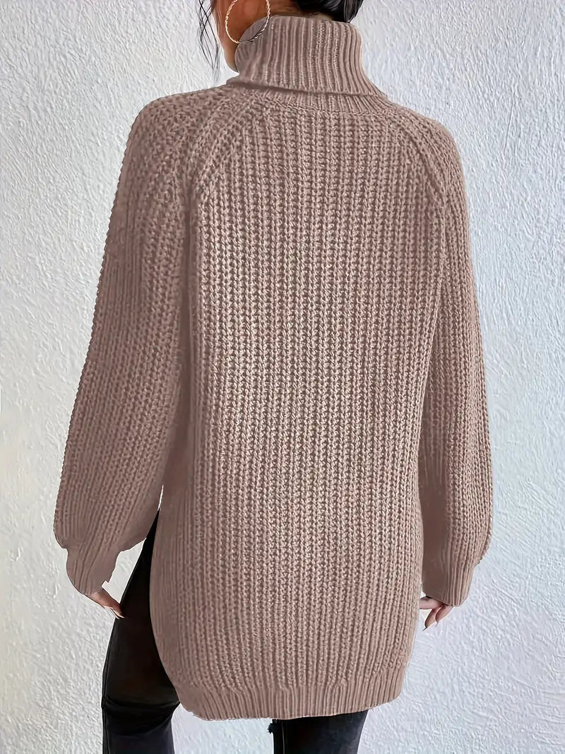 Women Höghalset Knitted Jumper – Elegant and Warm