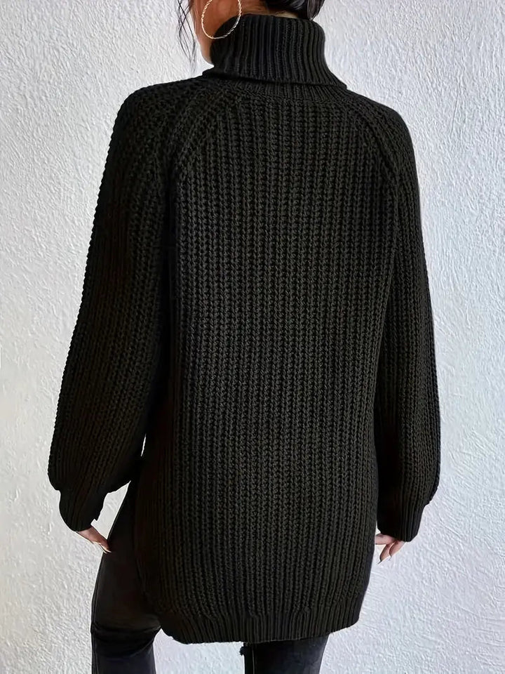 Women Höghalset Knitted Jumper – Elegant and Warm