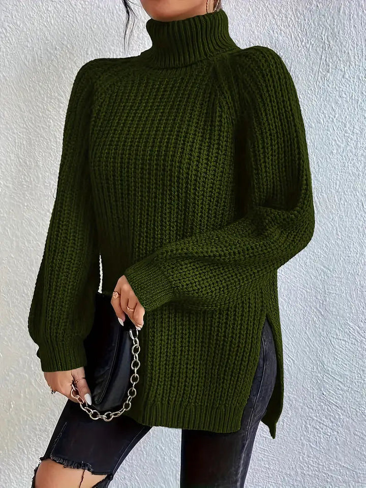 Women Höghalset Knitted Jumper – Elegant and Warm