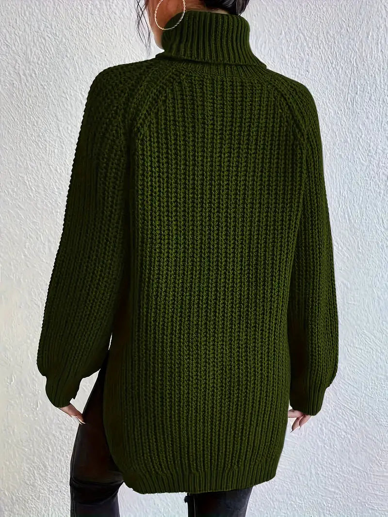 Women Höghalset Knitted Jumper – Elegant and Warm