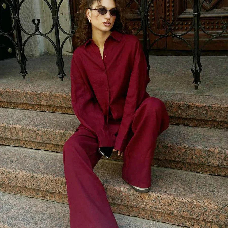 Women Two-divided Set – Oversized Shirt and Vida Trousers