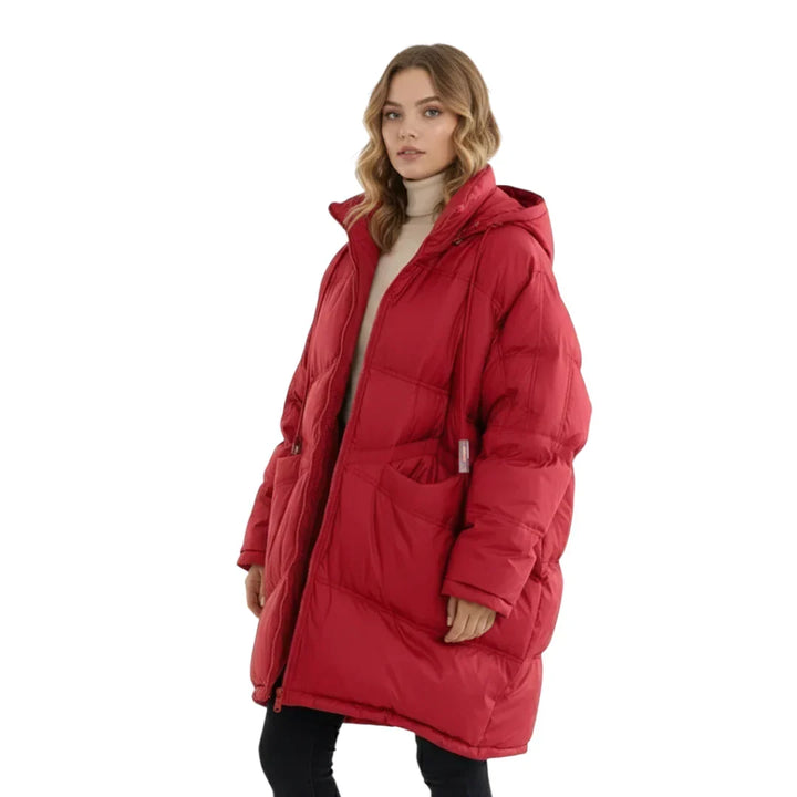 Women winter jacket with hood - long and warm design