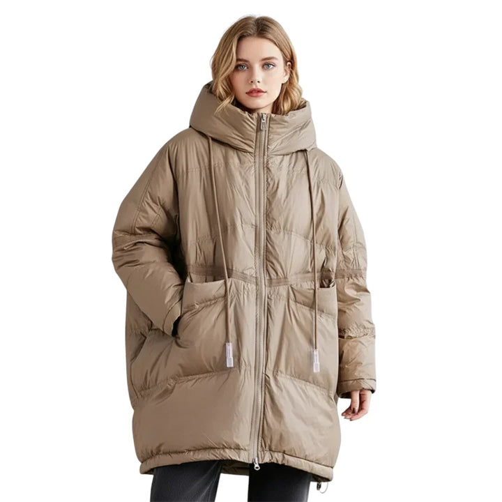 Women winter jacket with hood - long and warm design
