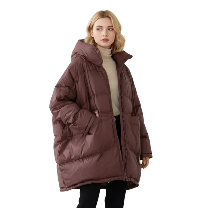 Women winter jacket with hood - long and warm design