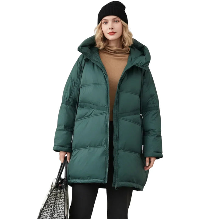 Women winter jacket with hood - long and warm design
