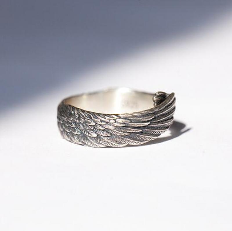 Unisex engle wing ring in silver - beskytt only design