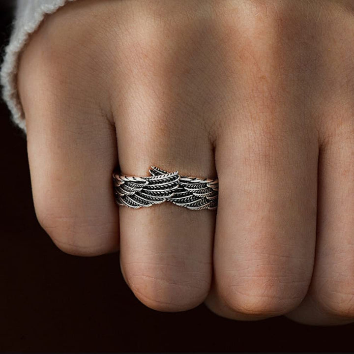 Unisex engle wing ring in silver - beskytt only design