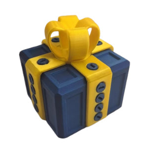 Färgglad 3D-printad presentask med skruvar