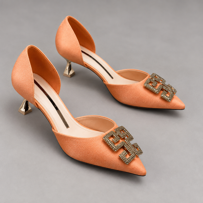 Women's Block Heel Shoes with Bow Detail Closed Toe