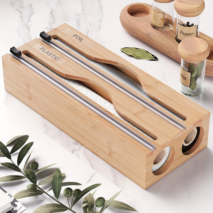 Efficient 2-in-1 Kitchen Wrap Dispenser with Cutter