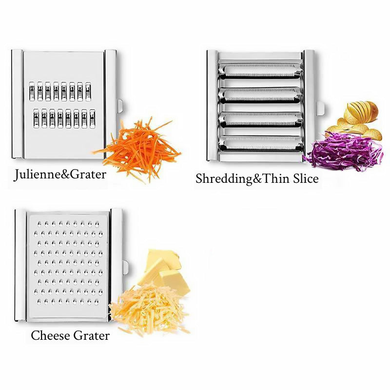 Multifunctional Grönnsakskutter - Utskiftbare Kniver | Silver