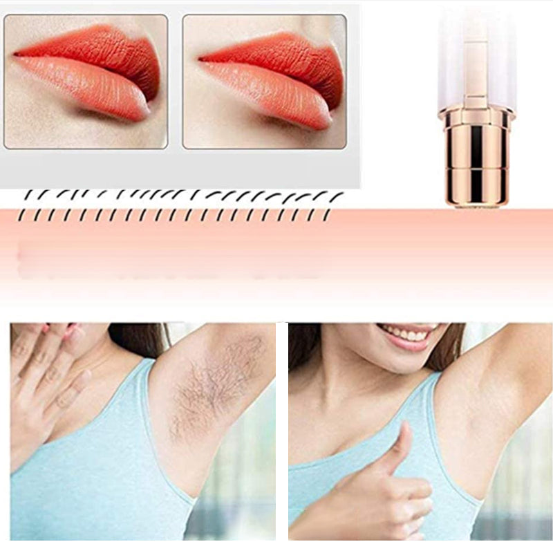 Women's Facial Hair Remover with USB Charging and Lipstick Design