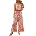 Women flower pressure back relaxed romper - elegant and breathable comfort