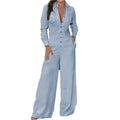 Women Long-sleeved Jumpsuit with Collar – Elegant and Comfortable