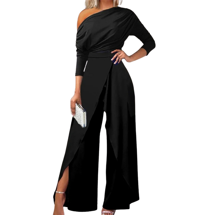 Women Jumpsuit with Vida Ben, Slit &amp; Cold Shoulder - Elegant &amp; Comfortable