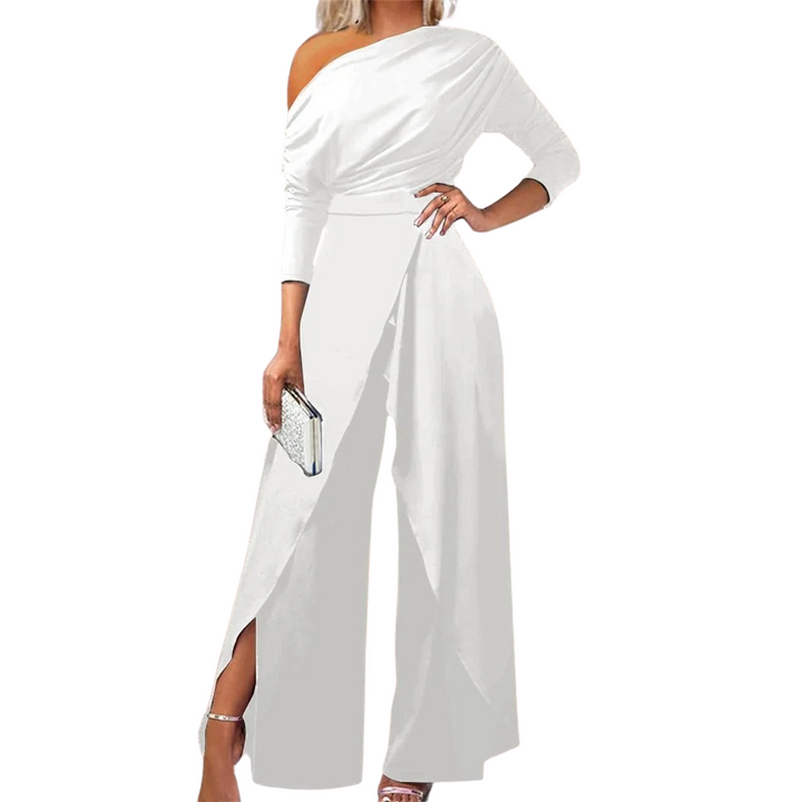 Women Jumpsuit with Vida Ben, Slit &amp; Cold Shoulder - Elegant &amp; Comfortable