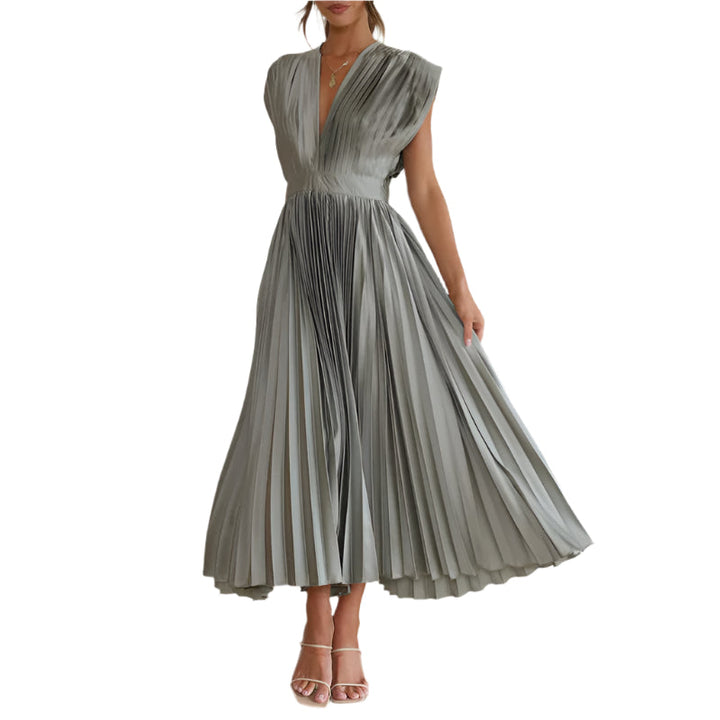 Women V-Neck Dress without Sleeves – Elegant and Comfortable