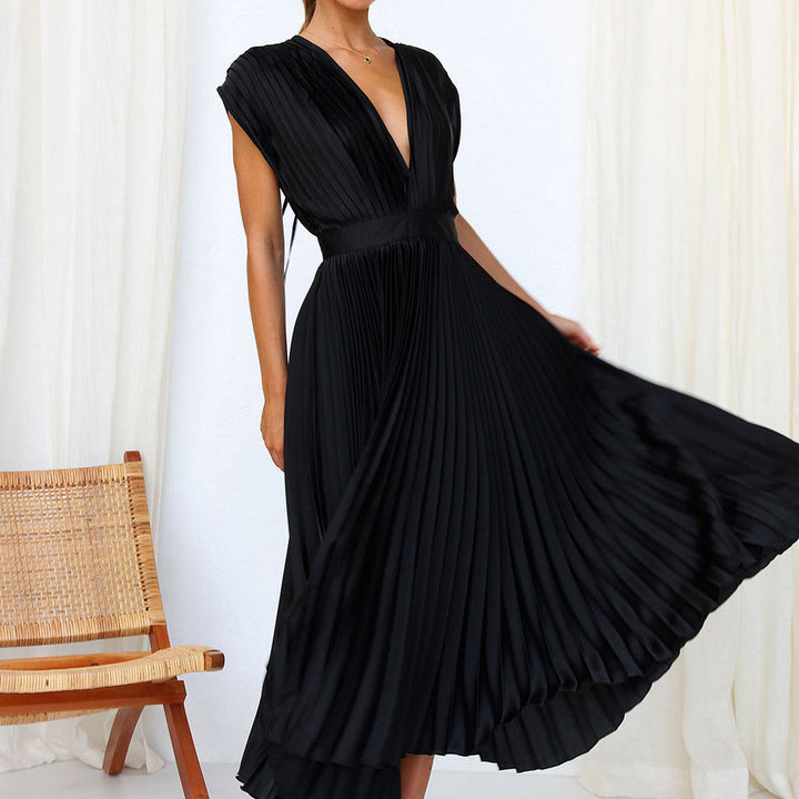 Women V-Neck Dress without Sleeves – Elegant and Comfortable