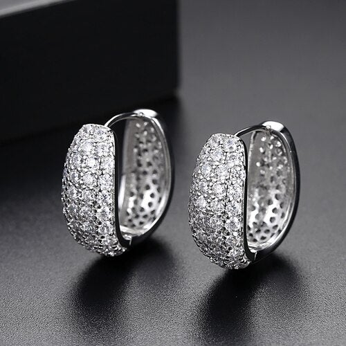 Women huggie hoop earrings in sterling silver