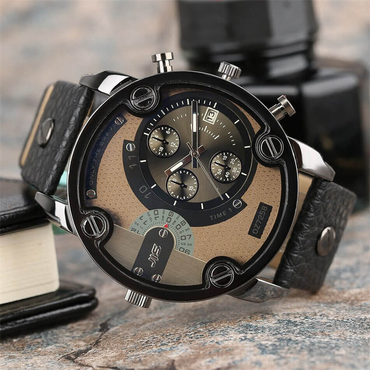Elegant man clock in leather - timeless style for every occasion
