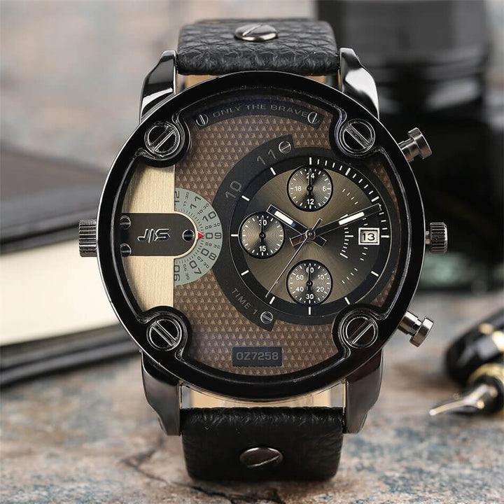 Elegant man clock in leather - timeless style for every occasion