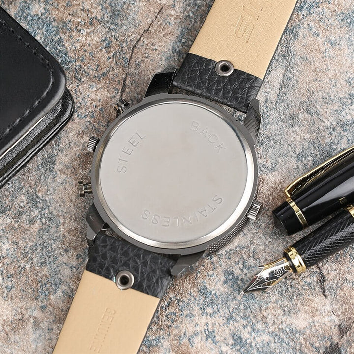 Elegant man clock in leather - timeless style for every occasion