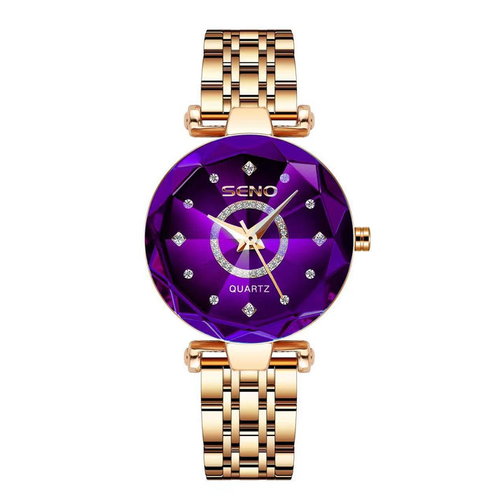 Elegant quartz watch with star sky design for women