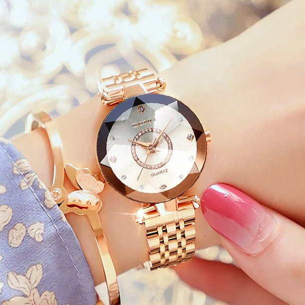 Elegant quartz watch with star sky design for women